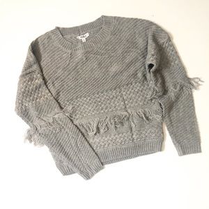 BB Dakota grey fringe sweater